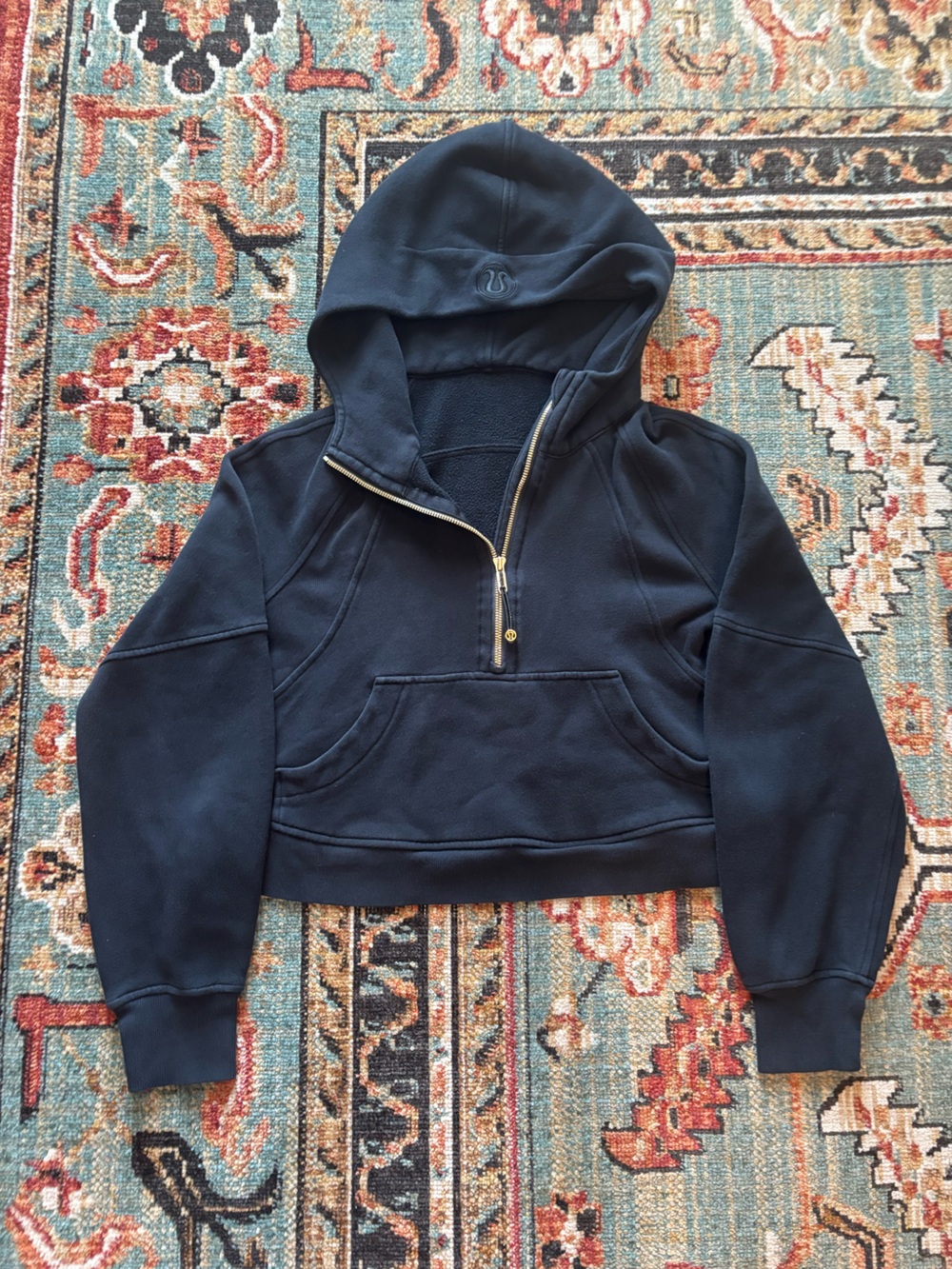 Lululemon Scuba Oversized Half-Zip Hoodie, Size XS/S - Black
